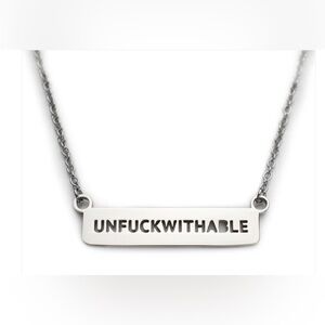Unf#ckwithable Dainty Stainless Steel Silver Bar Necklace